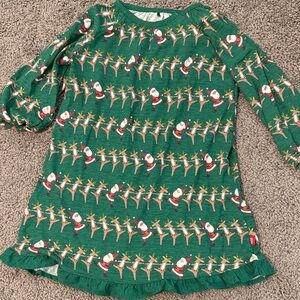 Magnetic Me Green Holiday Dress with Santa and Reindeer